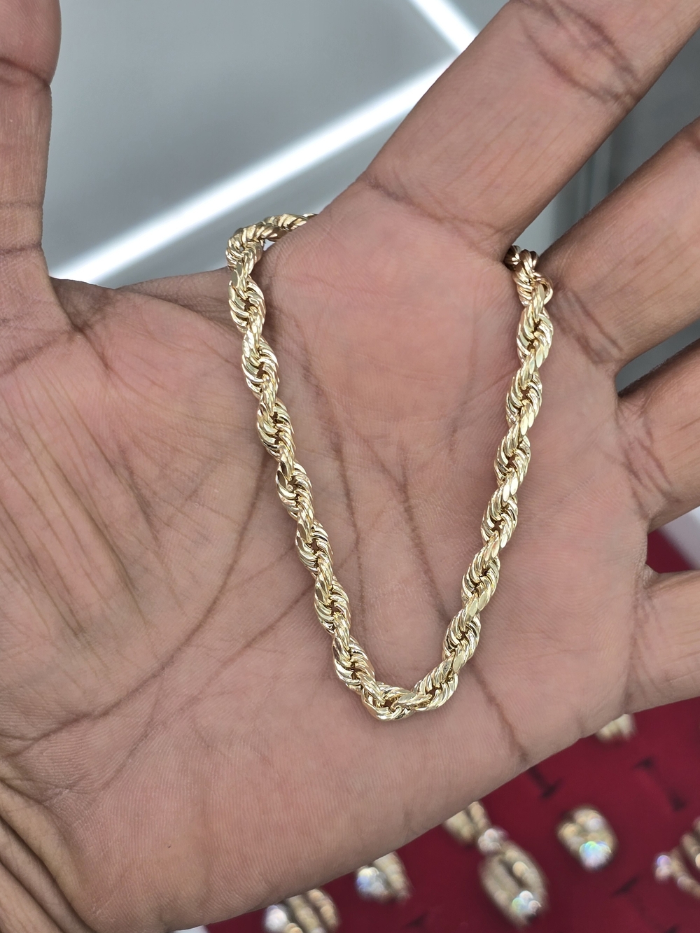 10k Real Gold Rope Chain 5mm 8 Inches - Picture 2 of 9